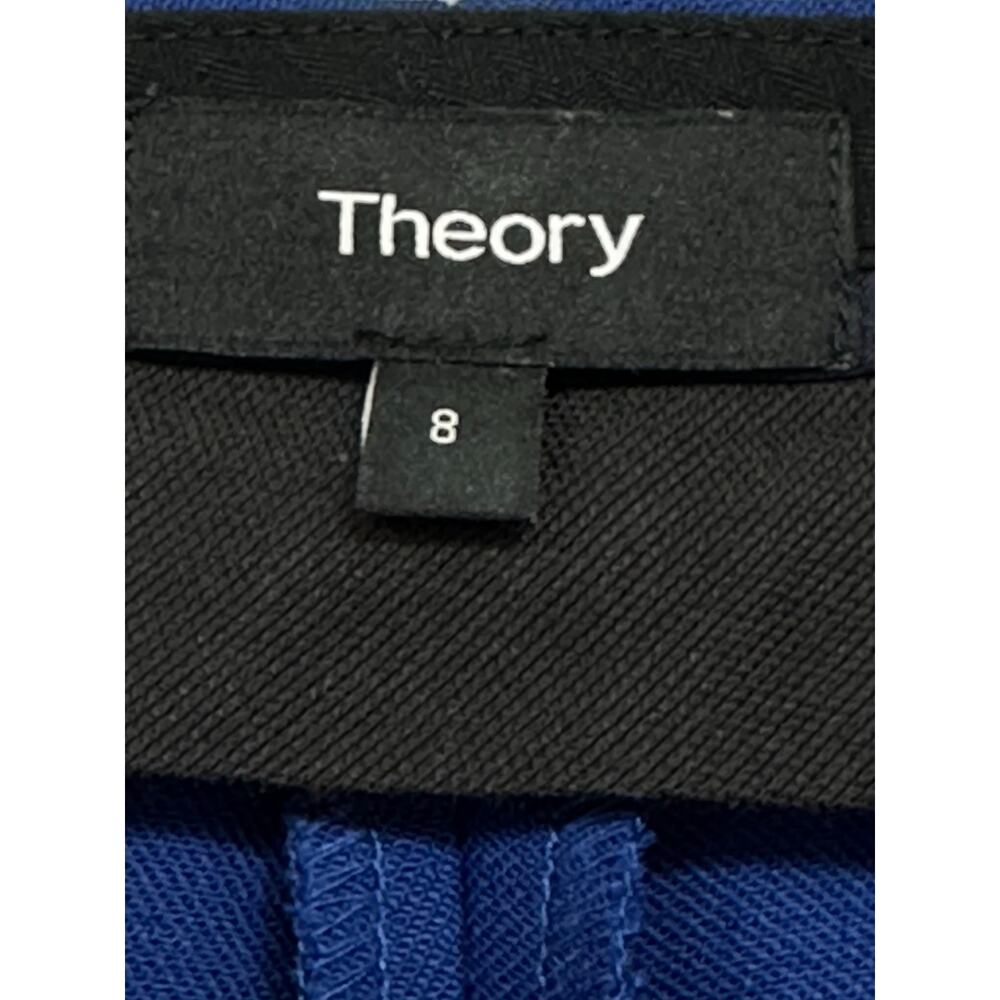 Theory Cardinal Trouser Canton Bistretch Royal Blue Pants Size 8 - Picture 4 of 11